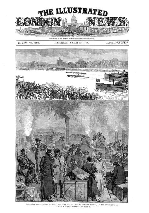Framed Print : The Oxford and Cambridge Boat-Race... 1880. Creator: Unknown Framed Print : The Oxford and Cambridge Boat-Race... 1880. Creator: Unknown