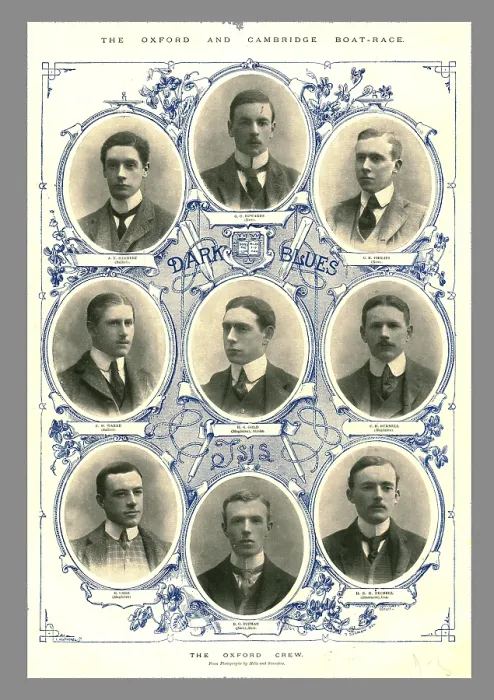 Framed Print : The Oxford Crew, Oxford and Cambridge Boat Race, 1898. Creator: Hills and Saunders Framed Print : The Oxford Crew, Oxford and Cambridge Boat Race, 1898. Creator: Hills and Saunders