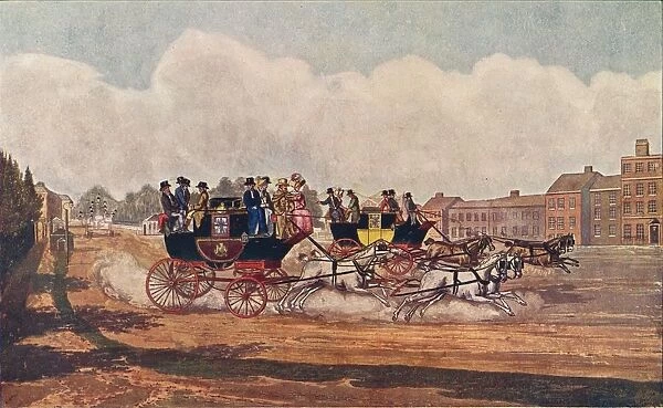 The Oxford and Opposition Coaches, 1906 Artist: W Flavell