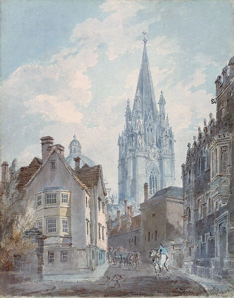 Oxford: St Marys from Oriel Lane, 1792-1793. Artist: JMW Turner