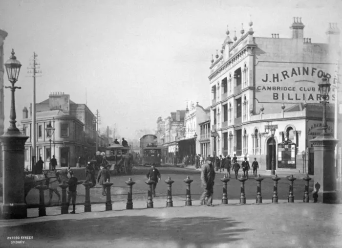 Framed Print : Oxford Street, Sydney, New South Wales, Australia, c1885 Framed Print : Oxford Street, Sydney, New South Wales, Australia, c1885