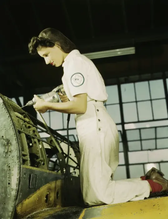 Framed Print : Oyida Peaks riveting as part of her NYA training... Naval Air Base, Corpus Christi, Texas, 1942. Creator: Howard Hollem Framed Print : Oyida Peaks riveting as part of her NYA training... Naval Air Base, Corpus Christi, Texas, 1942. Creator: Howard Hollem