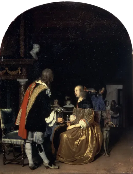 Framed Print : The Oyster Meal, 1659. Artist: Frans van Mieris Framed Print : The Oyster Meal, 1659. Artist: Frans van Mieris