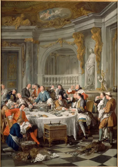 Framed Print : The Oyster Meal, 1735. Artist: Troy, Jean-Francois de (1679-1752) Framed Print : The Oyster Meal, 1735. Artist: Troy, Jean-Francois de (1679-1752)