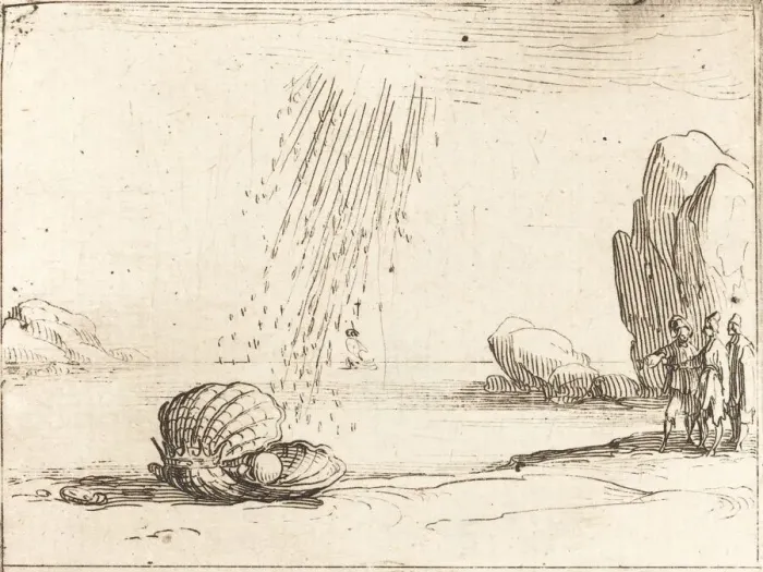 Framed Print : Oyster with Pearl. Creator: Jacques Callot Framed Print : Oyster with Pearl. Creator: Jacques Callot
