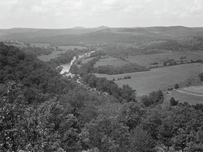 Framed Print : Ozark Mountains seen from U.S. 62, North Central Arkansas, 1939. Creator: Dorothea Lange Framed Print : Ozark Mountains seen from U.S. 62, North Central Arkansas, 1939. Creator: Dorothea Lange