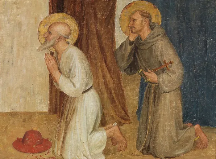 Framed Print : P. Hieronymus and P. Franciscus, copy after Fra Angelico, 1895. Creator: Maria Wiik Framed Print : P. Hieronymus and P. Franciscus, copy after Fra Angelico, 1895. Creator: Maria Wiik