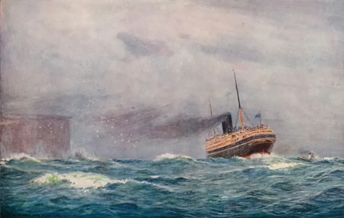Framed Print : A P. & O. Steamer Outward Bound, 1913. Artist: Percy Frederick Seaton Spence Framed Print : A P. & O. Steamer Outward Bound, 1913. Artist: Percy Frederick Seaton Spence