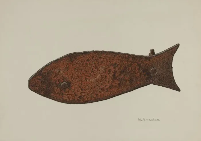 Framed Print : Pa. German Axe Socket, c. 1940. Creator: Nicholas Amantea Framed Print : Pa. German Axe Socket, c. 1940. Creator: Nicholas Amantea