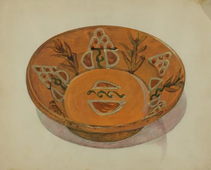 Framed Print : Pa. German Bowl, 1936. Creator: Hyman Pearlman Framed Print : Pa. German Bowl, 1936. Creator: Hyman Pearlman