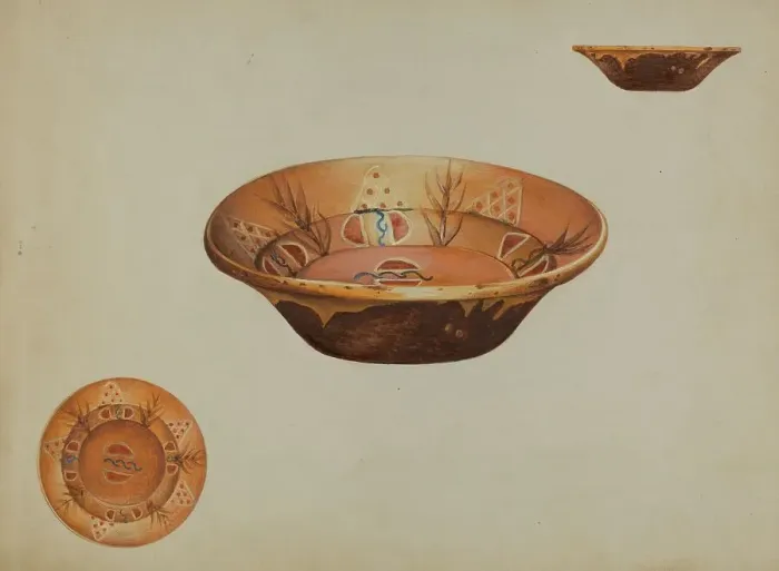 Framed Print : Pa. German Bowl, 1939. Creator: Anna Aloisi Framed Print : Pa. German Bowl, 1939. Creator: Anna Aloisi