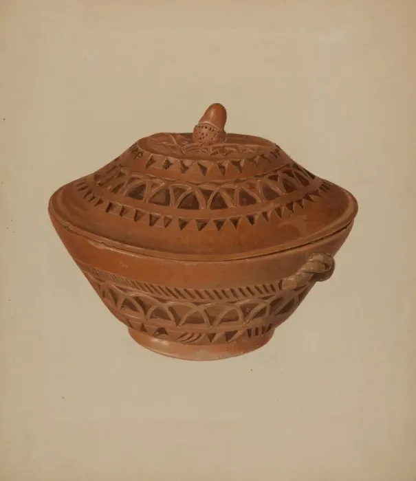 Framed Print : Pa. German Bowl, c. 1938. Creator: Alvin Shiren Framed Print : Pa. German Bowl, c. 1938. Creator: Alvin Shiren