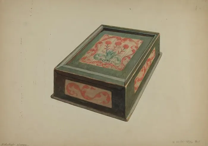 Framed Print : Pa. German Box, 1935 / 1942. Creator: Ethelbert Brown Framed Print : Pa. German Box, 1935 / 1942. Creator: Ethelbert Brown