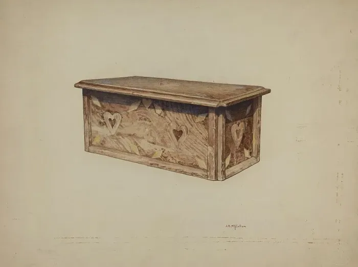 Framed Print : Pa. German Box, c. 1940. Creator: J. Herman McCollum Framed Print : Pa. German Box, c. 1940. Creator: J. Herman McCollum