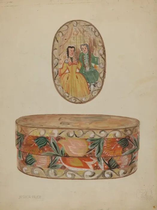 Framed Print : Pa. German Brides Box, c. 1937. Creator: Jessica Price Framed Print : Pa. German Brides Box, c. 1937. Creator: Jessica Price