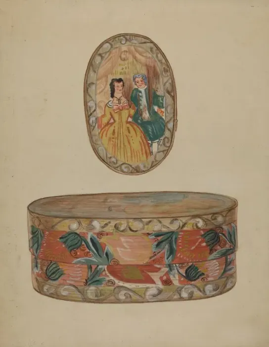 Framed Print : Pa. German Brides Box, c. 1937. Creator: Unknown Framed Print : Pa. German Brides Box, c. 1937. Creator: Unknown