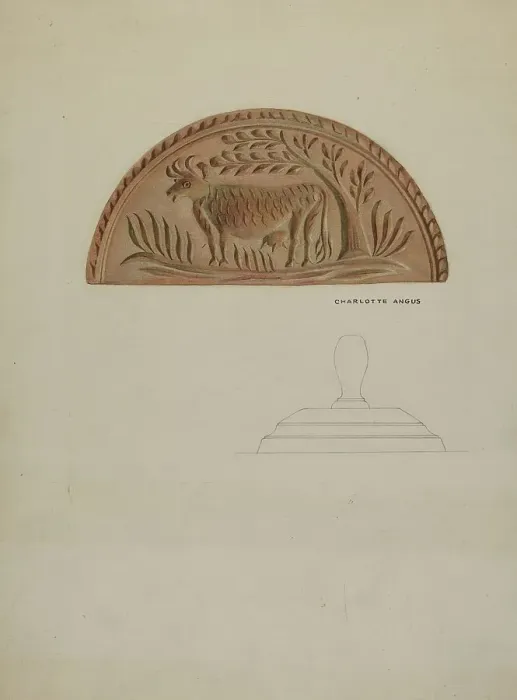 Framed Print : Pa. German Butter Mold, 1935 / 1942. Creator: Charlotte Angus Framed Print : Pa. German Butter Mold, 1935 / 1942. Creator: Charlotte Angus