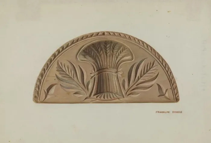 Framed Print : Pa. German Butter Mold, c. 1939. Creator: Franklyn Syres Framed Print : Pa. German Butter Mold, c. 1939. Creator: Franklyn Syres