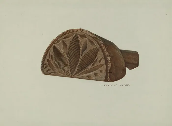 Framed Print : Pa. German Butter Mold, c. 1940. Creator: Charlotte Angus Framed Print : Pa. German Butter Mold, c. 1940. Creator: Charlotte Angus