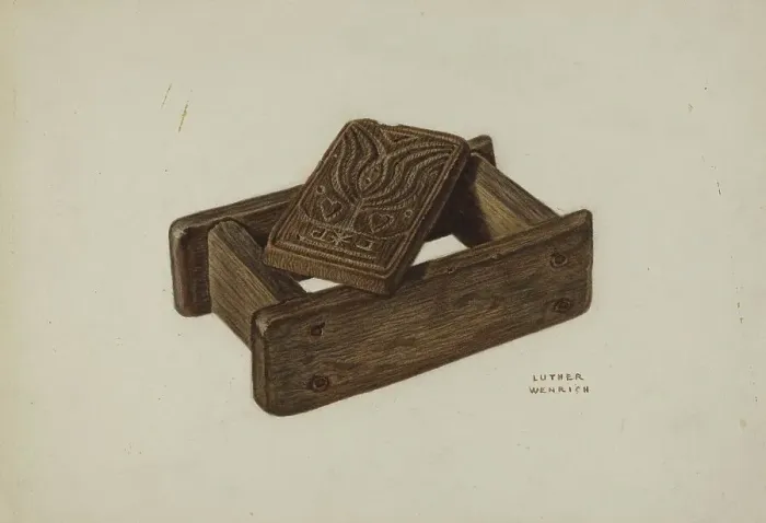 Framed Print : Pa. German Butter Mold, c. 1940. Creator: Luther D. Wenrich Framed Print : Pa. German Butter Mold, c. 1940. Creator: Luther D. Wenrich