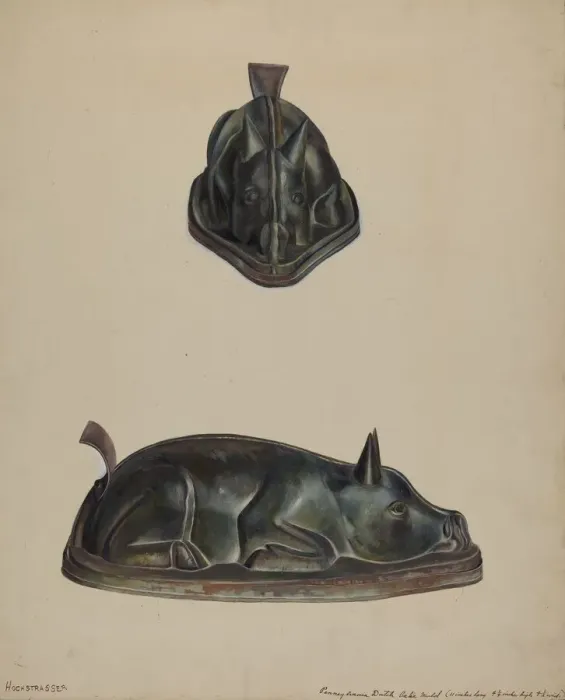 Framed Print : Pa. German Cake Mold, 1935 / 1942. Creator: Walter Hochstrasser Framed Print : Pa. German Cake Mold, 1935 / 1942. Creator: Walter Hochstrasser