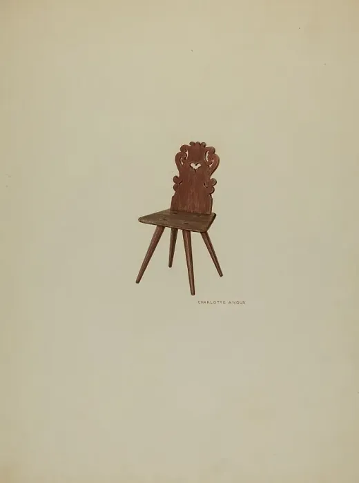 Framed Print : Pa. German Chair, c. 1938. Creator: Charlotte Angus Framed Print : Pa. German Chair, c. 1938. Creator: Charlotte Angus