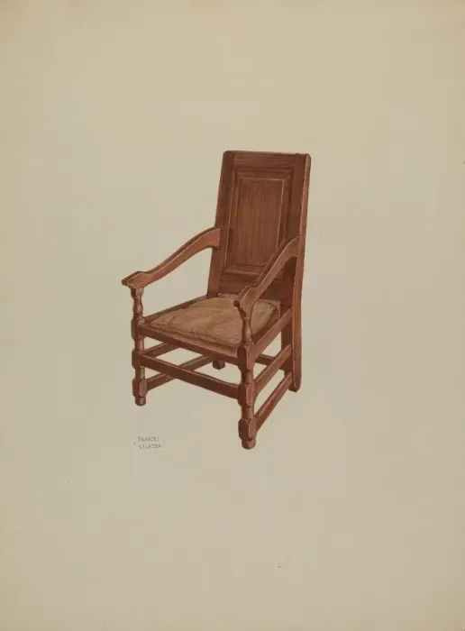 Framed Print : Pa. German Chair, c. 1938. Creator: Frances Lichten Framed Print : Pa. German Chair, c. 1938. Creator: Frances Lichten