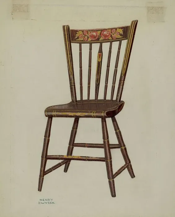 Framed Print : Pa. German Chair, c. 1941. Creator: Henry Zwysen Framed Print : Pa. German Chair, c. 1941. Creator: Henry Zwysen