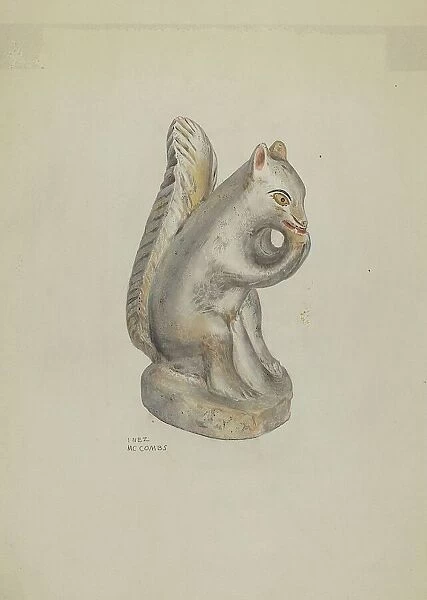 Pa. German Chalkware Squirrel, c. 1939. Creator: Inez McCombs