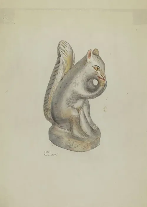 Framed Print : Pa. German Chalkware Squirrel, c. 1939. Creator: Inez McCombs Framed Print : Pa. German Chalkware Squirrel, c. 1939. Creator: Inez McCombs