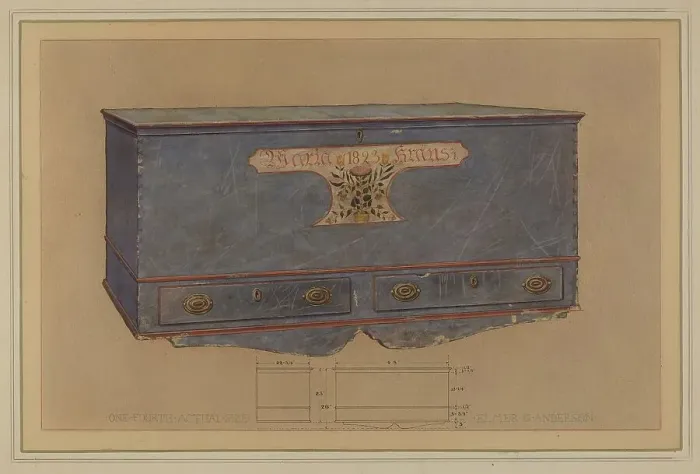 Framed Print : Pa. German Chest, c. 1936. Creator: Elmer G Anderson