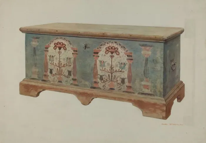 Framed Print : Pa. German Chest, c. 1939. Creator: Carl Strehlau Framed Print : Pa. German Chest, c. 1939. Creator: Carl Strehlau