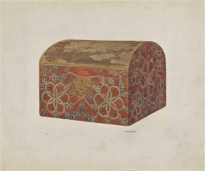 Framed Print : Pa. German Chest, c. 1940. Creator: Carl Strehlau Framed Print : Pa. German Chest, c. 1940. Creator: Carl Strehlau