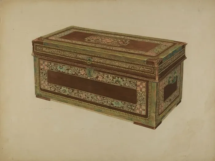 Framed Print : Pa. German Chest, c. 1940. Creator: Samuel Philpot Framed Print : Pa. German Chest, c. 1940. Creator: Samuel Philpot