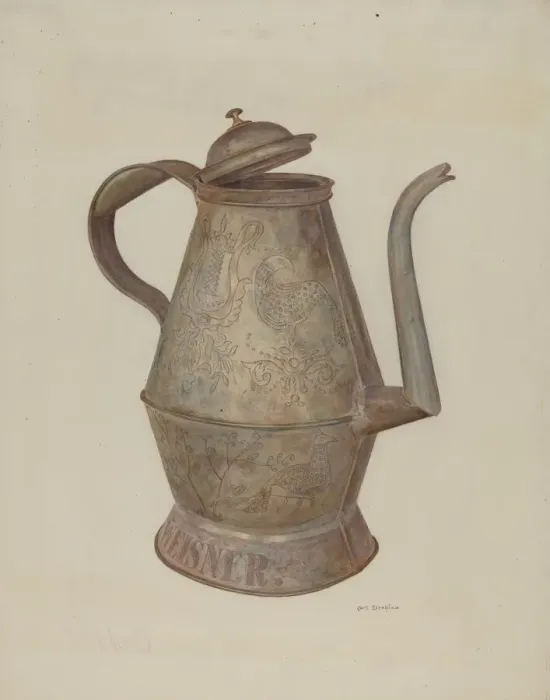 Framed Print : Pa. German Coffee Pot. Creator: Carl Strehlau Framed Print : Pa. German Coffee Pot. Creator: Carl Strehlau