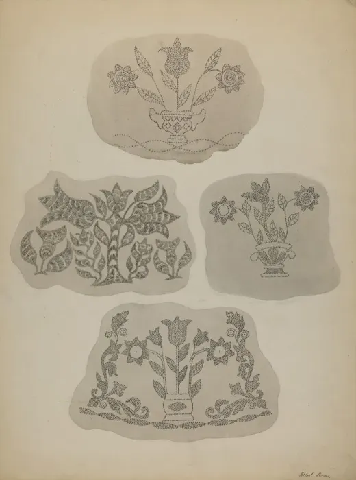 Framed Print : Pa. German Coffee Pot Designs, c. 1937. Creator: Albert J. Levone Framed Print : Pa. German Coffee Pot Designs, c. 1937. Creator: Albert J. Levone