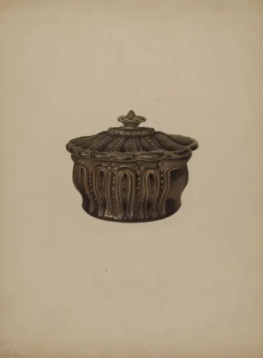 Framed Print : Pa. German Covered Dish, c. 1938. Creator: Alvin Shiren Framed Print : Pa. German Covered Dish, c. 1938. Creator: Alvin Shiren