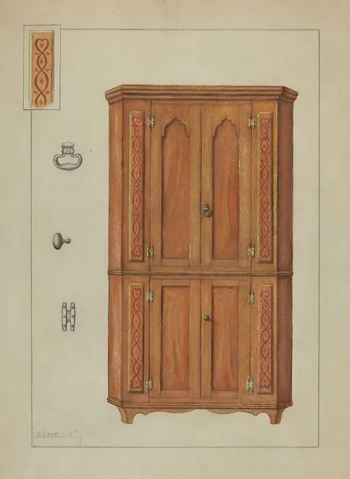 Framed Print : Pa. German Cupboard, c. 1936. Creator: Edgar L. Pearce Framed Print : Pa. German Cupboard, c. 1936. Creator: Edgar L. Pearce