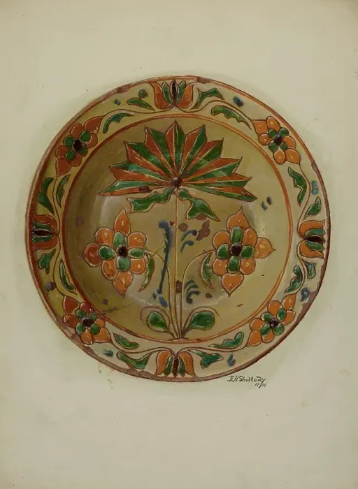 Framed Print : Pa. German Dish, 1938. Creator: Eugene Shellady Framed Print : Pa. German Dish, 1938. Creator: Eugene Shellady