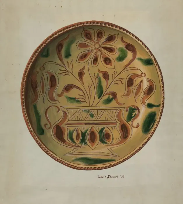 Framed Print : Pa. German Dish, 1939. Creator: Robert Stewart Framed Print : Pa. German Dish, 1939. Creator: Robert Stewart