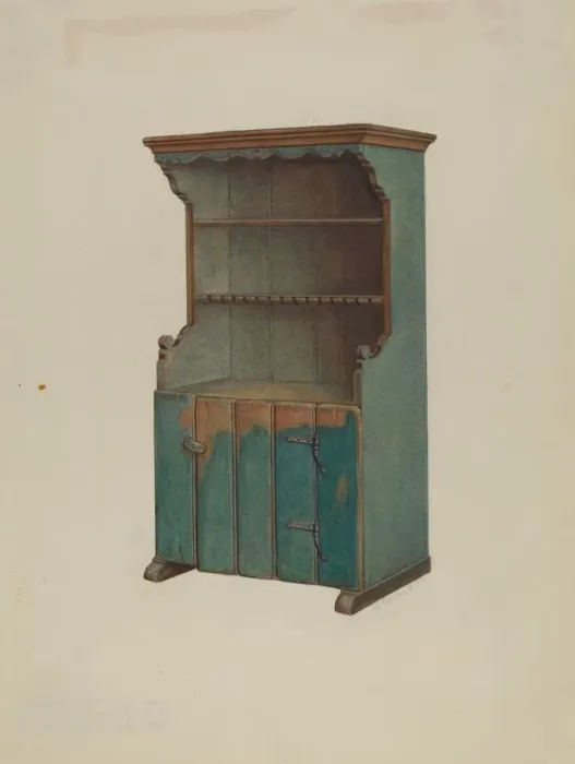 Framed Print : Pa. German Dresser, 1935 / 1942. Creator: Austin L. Davison Framed Print : Pa. German Dresser, 1935 / 1942. Creator: Austin L. Davison