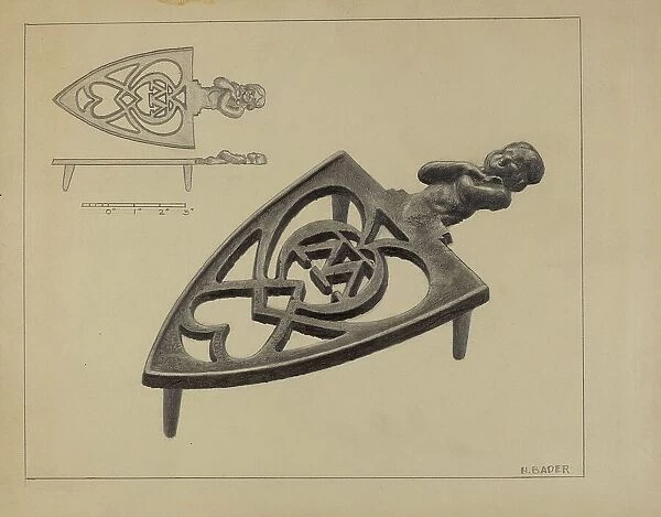 Pa. German Flat-iron Holder, 1937. Creator: Herman Bader