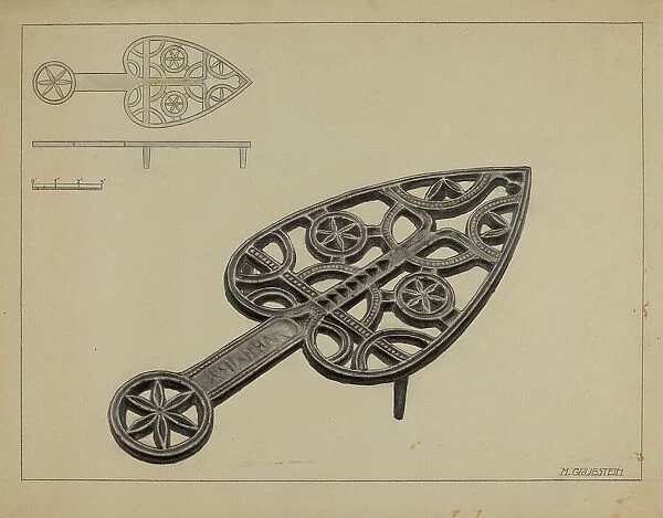 Pa. German Flat-iron Holder, c. 1936. Creator: Milton Grubstein