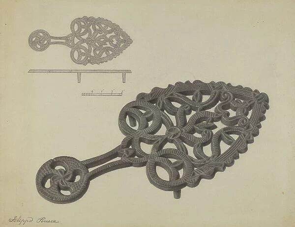 Pa. German Flat-iron Holder, c. 1938. Creator: Filippo Porreca