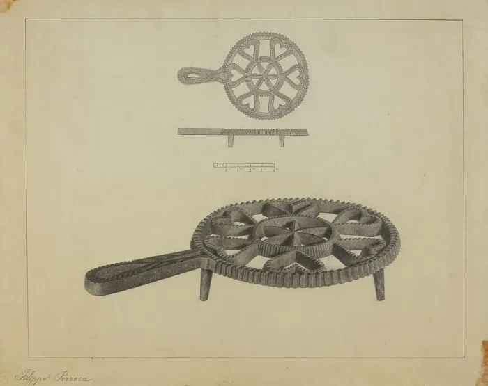 Framed Print : Pa. German Flat-iron Stand, 1935 / 1942. Creator: Filippo Porreca