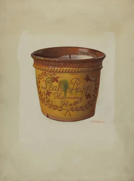 Framed Print : Pa. German Flower Vase, c. 1937. Creator: Max Soltmann Framed Print : Pa. German Flower Vase, c. 1937. Creator: Max Soltmann