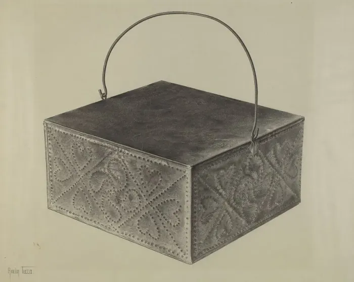 Framed Print : Pa. German Foot Warmer, 1935 / 1942. Creator: Amelia Tuccio Framed Print : Pa. German Foot Warmer, 1935 / 1942. Creator: Amelia Tuccio
