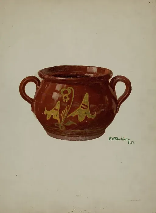 Framed Print : Pa. German Jar, 1936. Creator: Eugene Shellady Framed Print : Pa. German Jar, 1936. Creator: Eugene Shellady