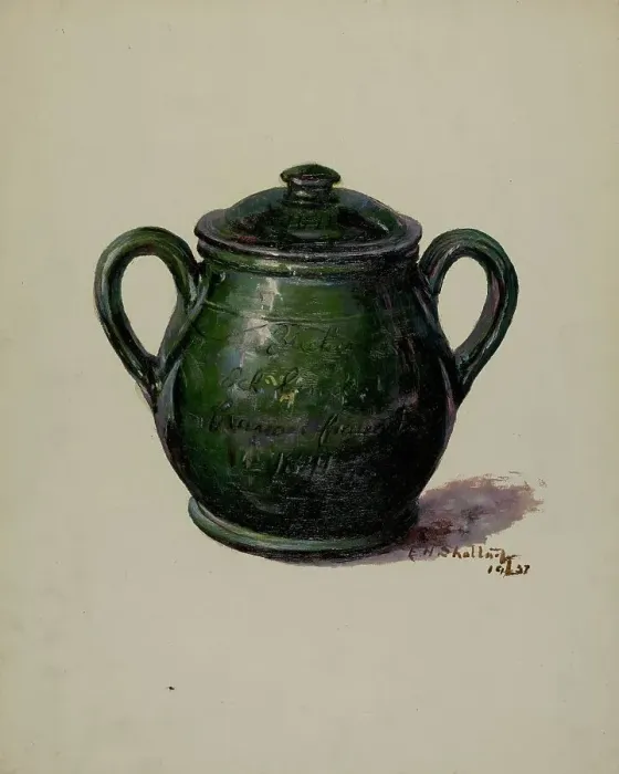 Framed Print : Pa. German Jar, 1937. Creator: Eugene Shellady Framed Print : Pa. German Jar, 1937. Creator: Eugene Shellady
