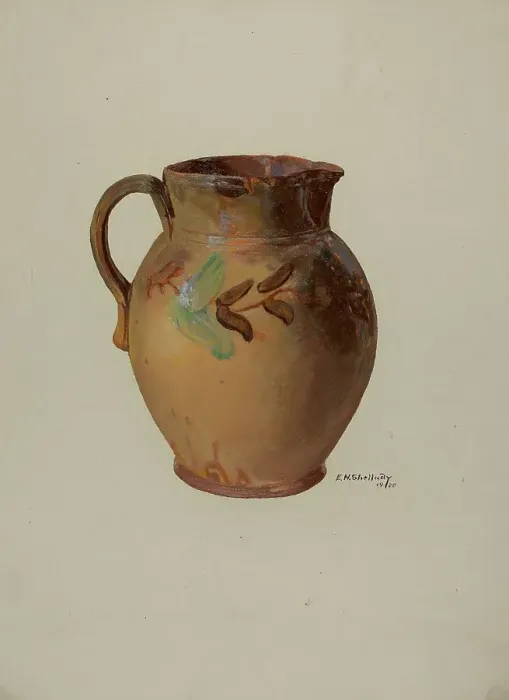Framed Print : Pa. German Jug, 1936. Creator: Eugene Shellady Framed Print : Pa. German Jug, 1936. Creator: Eugene Shellady